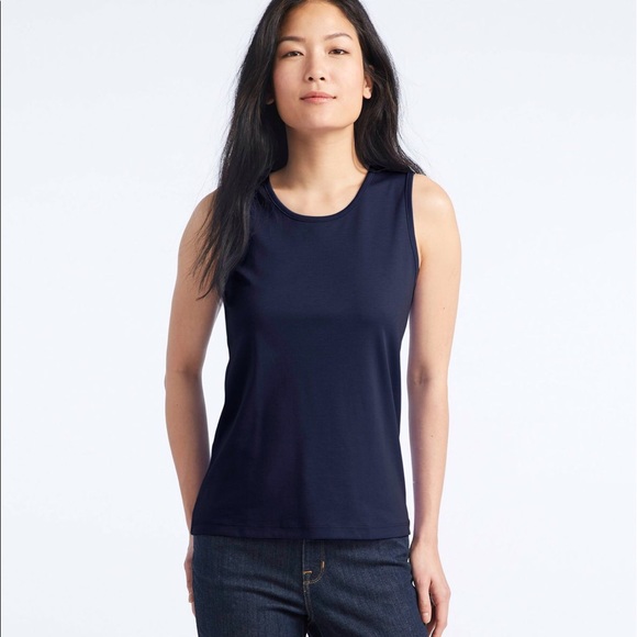L.L. Bean Tops - L.L.BEAN black crew neck  shell sleeveless top NWT